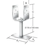 Árcsökkenés Vormann Oszloptalp 71326 150x70x110 Csavarozható Állítható